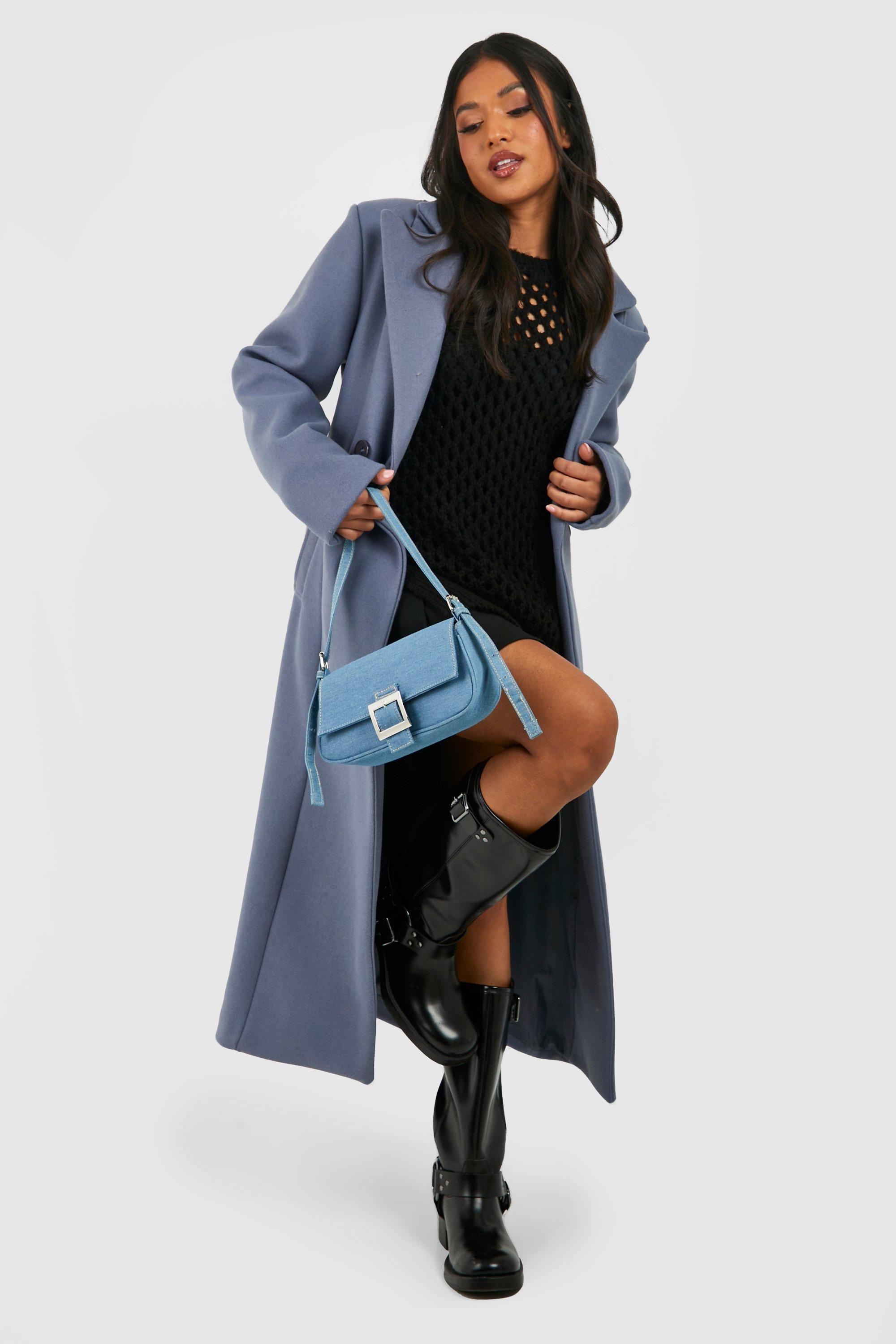 Petite Wool Look Synched Waist Coat boohoo FI